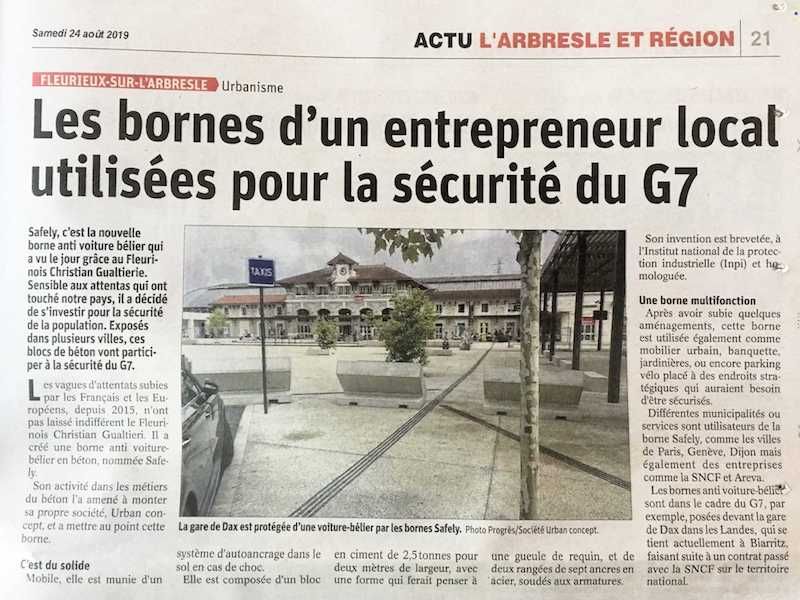 actualités borne SAFELY borne de défense anti véhicule bélier sécurise le G7 à Dax en France