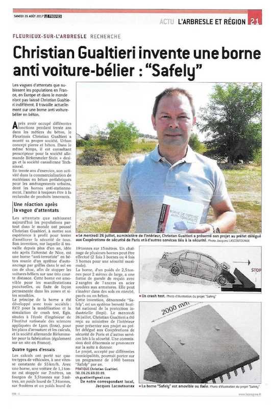 invention borne anti voiture bélier SAFELY